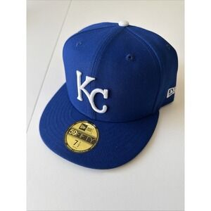 New Era 59Fifty Kansas City Royals Fitted Hat Size 7 1/2 Blue